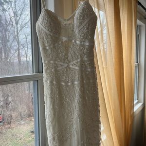 Beaded CACHE mini white dress